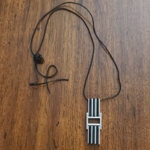 Black and Silver Pendant Necklace